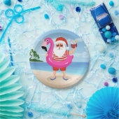 Santa Claus with flamingo Pappteller (Party)