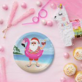 Santa Claus with flamingo Pappteller (Party)
