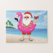 Santa Claus with flamingo Puzzle (Horizontal)