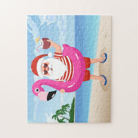 Santa Claus with flamingo Puzzle (Vertikal)