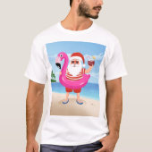 Santa Claus with flamingo T-Shirt (Vorderseite)