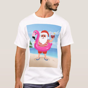 Santa Claus with flamingo T-Shirt