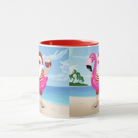 Santa Claus with flamingo Tasse (Zentrum)