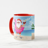 Santa Claus with flamingo Tasse (Vorderseite Links)