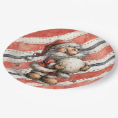 Santa Claus With Giant Snowball Pappteller (Schrägansicht)