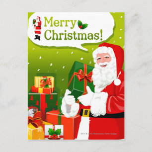 Santa Claus with gifts Feiertagspostkarte