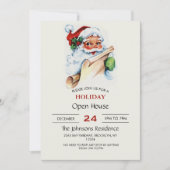 Santa Claus with his Christmas list scroll Einladung (Vorderseite)