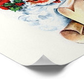 Santa Claus with his Christmas list scroll Poster (Ecke)