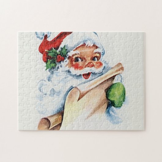 Santa Claus with his Christmas list scroll Puzzle (Horizontal)