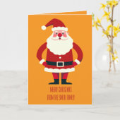 Santa Claus With His Hands On His Hips Being Jolly Karte (Gelbe Blume)