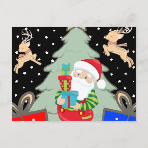 Santa Claus with Presents Postkarte