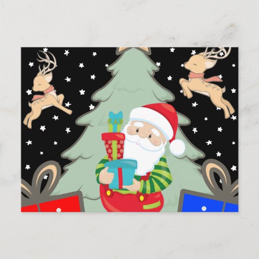 Santa Claus with Presents Postkarte (Vorderseite)