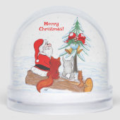 Santa Claus with Rabbit Fox and Squirrel Schneekugeln (Vorderseite)