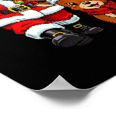 Santa Claus With Reindeer And Cool Christmas  Poster (Ecke)