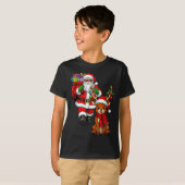 Santa Claus With Reindeer And Cool Christmas T-Shirt (Vorne ganz)