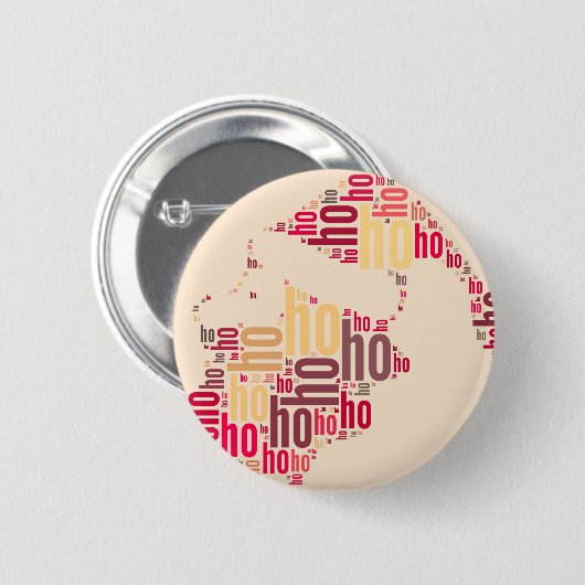 Santa Claus wordcloud Ho Ho Ho Button (Vorne & Hinten)