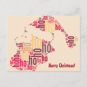Santa Claus wordcloud Ho Ho Ho Feiertagspostkarte