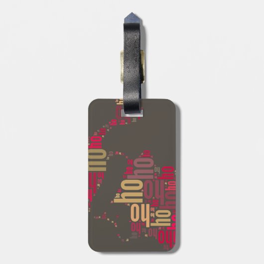 Santa Claus wordcloud Ho Ho Ho Gepäckanhänger (Rückseite vertikal)