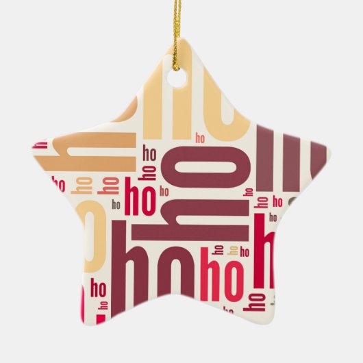 Santa Claus wordcloud Ho Ho Ho Keramikornament (Vorne)