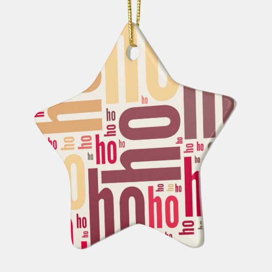 Santa Claus wordcloud Ho Ho Ho Keramikornament (Links)