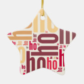 Santa Claus wordcloud Ho Ho Ho Keramikornament (Hinten)