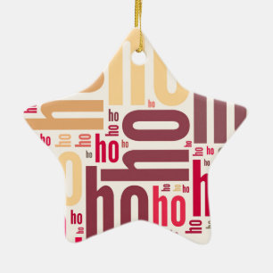 Santa Claus wordcloud Ho Ho Ho Keramikornament