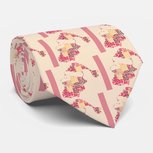 Santa Claus wordcloud Ho Ho Ho Krawatte (Gerollt)