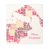 Santa Claus wordcloud Ho Ho Ho Notizblock (Vorderseite)
