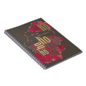 Santa Claus wordcloud Ho Ho Ho Notizblock (Rechte Seite)