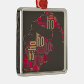 Santa Claus wordcloud Ho Ho Ho Ornament Aus Metall (Rechts)