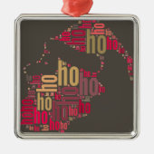 Santa Claus wordcloud Ho Ho Ho Ornament Aus Metall (Vorne)