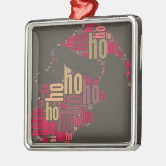 Santa Claus wordcloud Ho Ho Ho Ornament Aus Metall (Links)