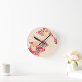 Santa Claus wordcloud Ho Ho Ho Runde Wanduhr (Zuhause)