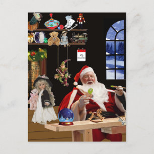 Santa Claus Workshop Feiertagspostkarte
