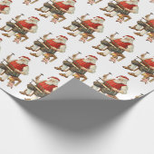 Santa Claus Workshop Spielzeug Schlitten machen Geschenkpapier (Ecke)