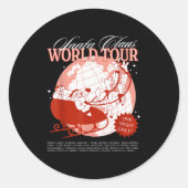 Santa Claus World Tour Christmas Xmas Holiday Paja Runder Aufkleber (Vorderseite)