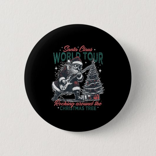 Santa Claus World Tour Rocking Around The Christma Button (Vorderseite)