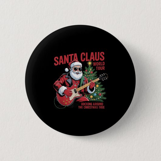 Santa Claus World Tour Rocking Around The Christma Button (Vorderseite)
