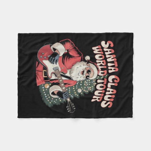 Santa Claus World Tour Rocking Around The Christma Fleecedecke (Vorderseite (Horizontal))