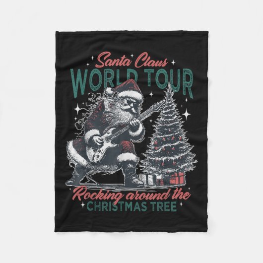 Santa Claus World Tour Rocking Around The Christma Fleecedecke (Vorderseite)