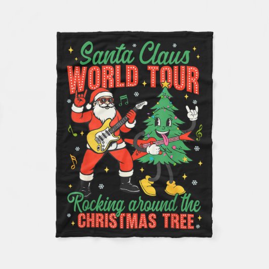 Santa Claus World Tour Rocking Around The Christma Fleecedecke (Vorderseite)