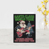 Santa Claus World Tour Rocking Around The Christma Karte (Gelbe Blume)