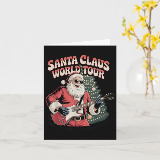 Santa Claus World Tour Rocking Around The Christma Karte (Gelbe Blume)
