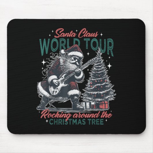 Santa Claus World Tour Rocking Around The Christma Mousepad (Vorne)