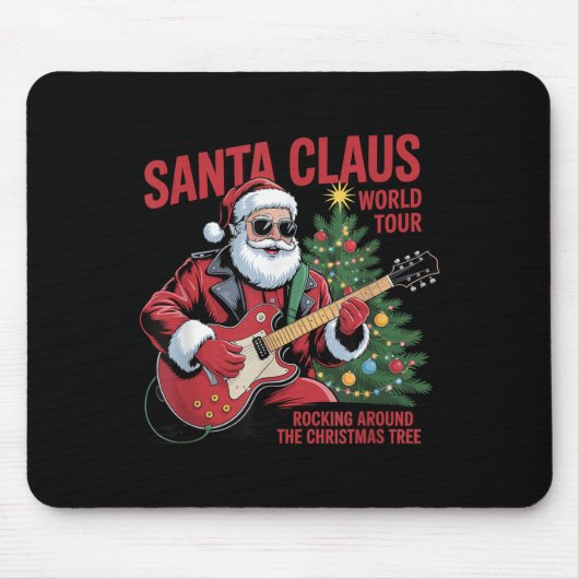 Santa Claus World Tour Rocking Around The Christma Mousepad (Vorne)