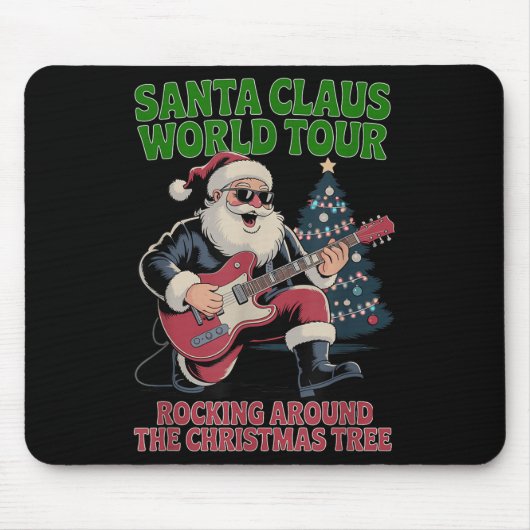 Santa Claus World Tour Rocking Around The Christma Mousepad (Vorne)