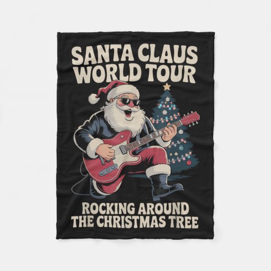 Santa Claus World Tour Rocking Fleecedecke (Vorderseite)