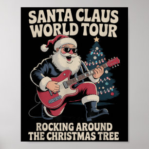 Santa Claus World Tour Rocking Poster