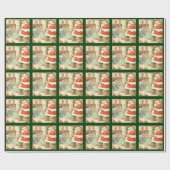Santa Claus Wrapping Paper Geschenkpapier (Flach)