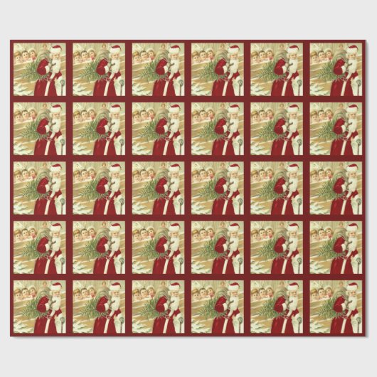 Santa Claus Wrapping Paper Geschenkpapier (Flach)